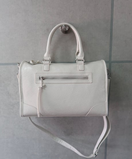 white mini boston bag