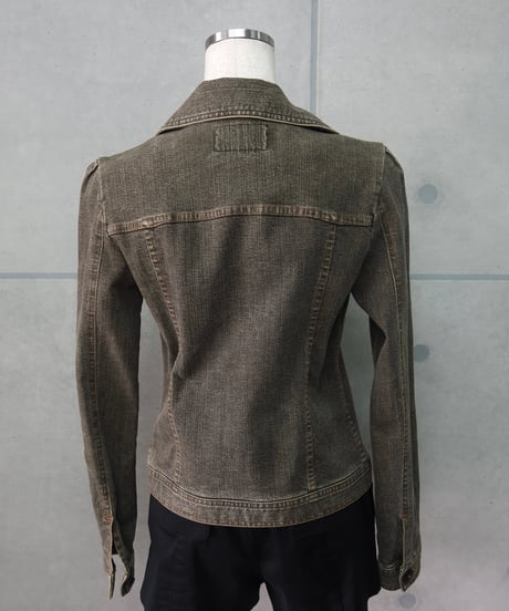washed khaki denim jacket
