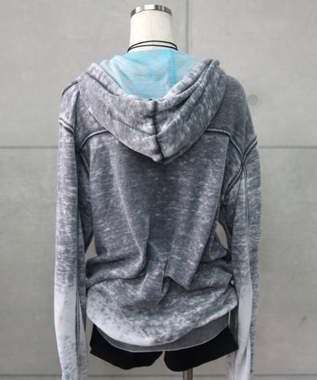 acid wash zip hoodie