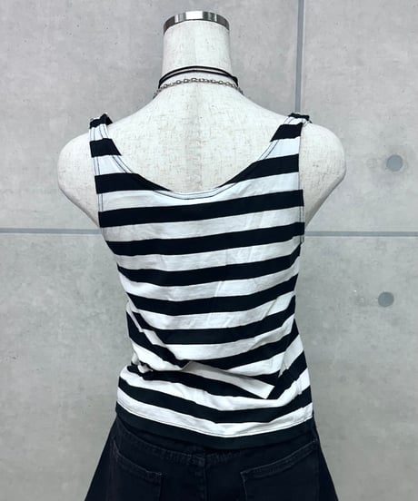 striped crop tank top