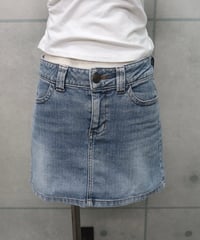 simple light wash denim mini skirt