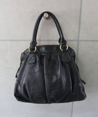 black gathered handbag