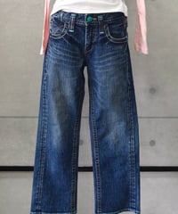 turquoise denim pants