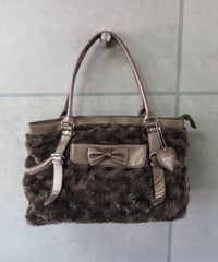 brown faux fur bag