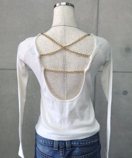 gold chain y2k top