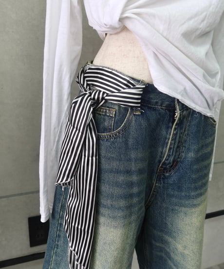 striped satin scarf