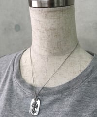 silver cross tag necklace