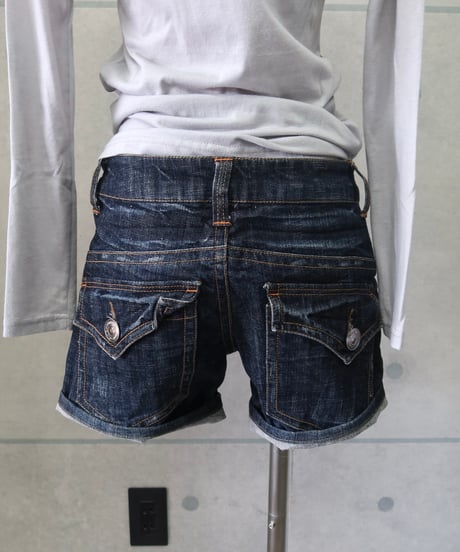 y2k washed short denim