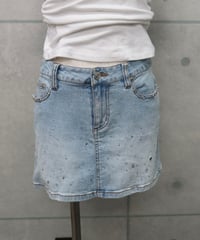 rhinestone denim skirt
