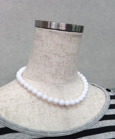 milky white bead necklace