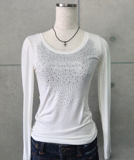 rhinestone detail long sleeve top