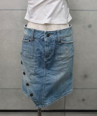 y2k asymmetrical denim mini skirt