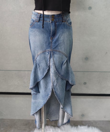 mermaid denim skirt