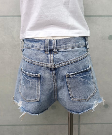 light wash denim shorts