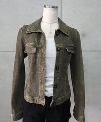 washed khaki denim jacket