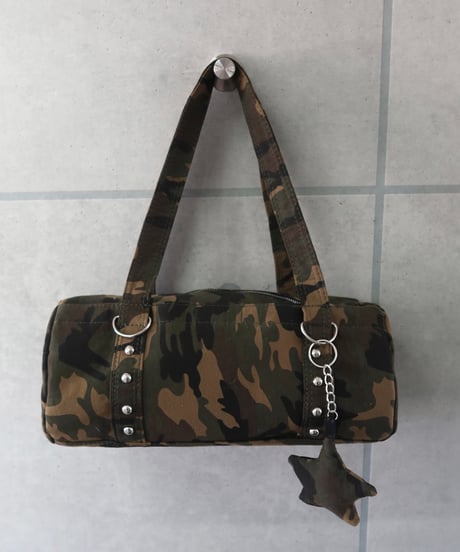 y2k camo barrel bag