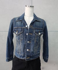 cropped dark blue denim jacket