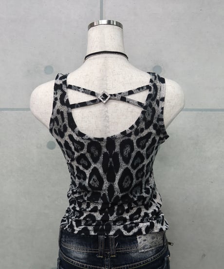 y2k  animal print stretch tank