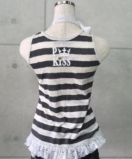 lace striped tank top