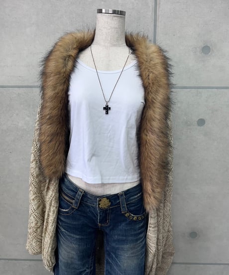 fur knit cardigan