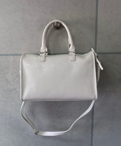 white mini boston bag