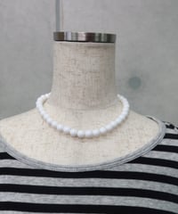 milky white bead necklace
