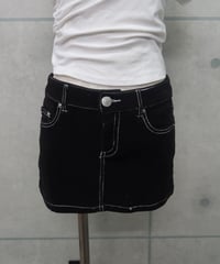 black corduroy mini skirt