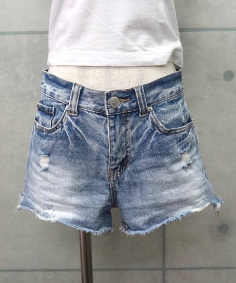 light wash denim shorts