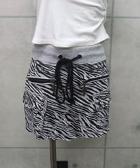 y2k zebra sweat mini skirt