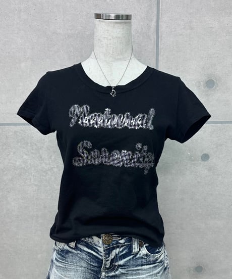 black rhinestone graphic t-shirt
