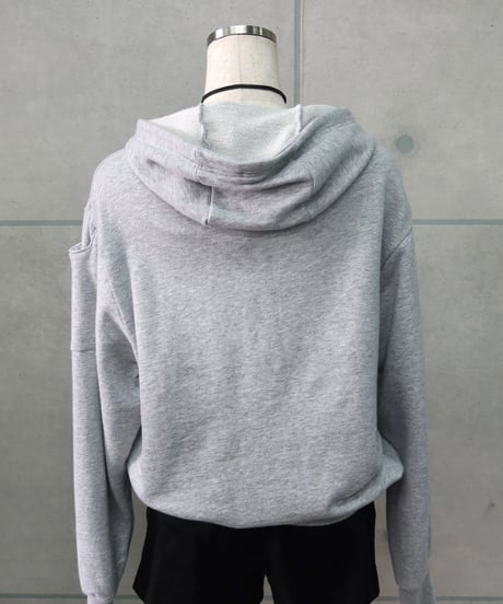 gray oversized zip hoodie