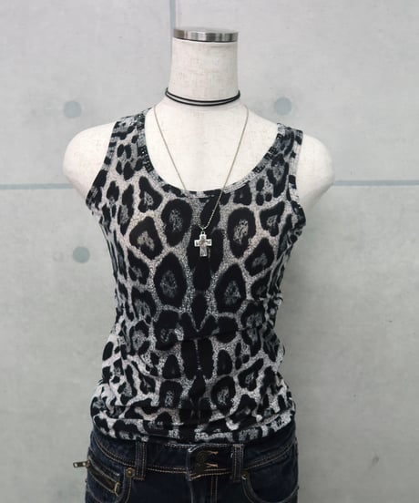 y2k  animal print stretch tank