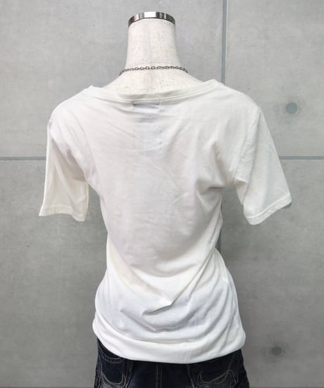 y2k vertical logo print tee