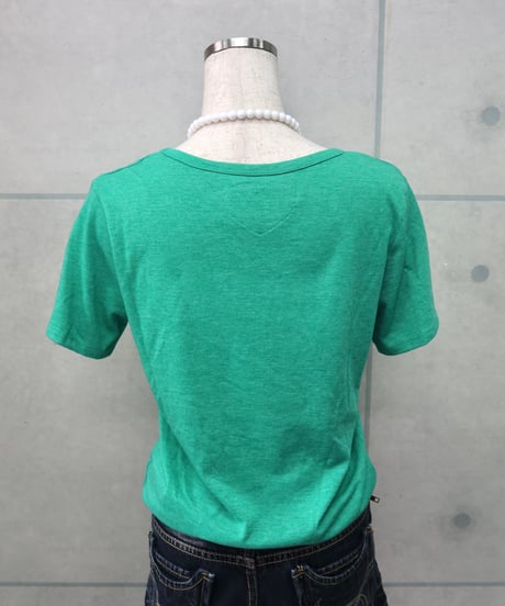 green graphic tee