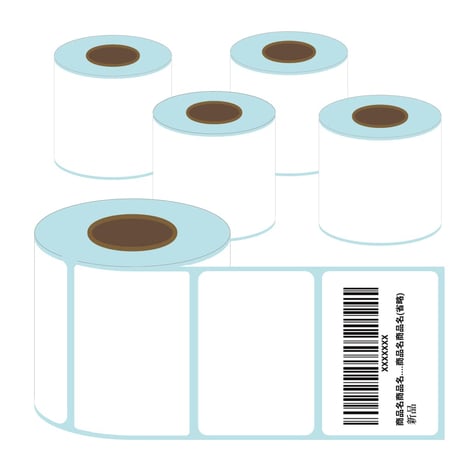 感熱式ラベルプリンター用　ラベルロール（50*30mm）  5個セット / 4000片：1片あたり@0.62円