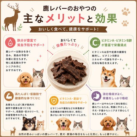 国産鹿レバー 30ｇ ジビエ無添加ジャーキー 犬用おやつ 【自然派工房】