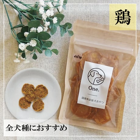 国産鶏むねチップス（かぼちゃ） 15g 無添加 犬用おやつ 【One.】