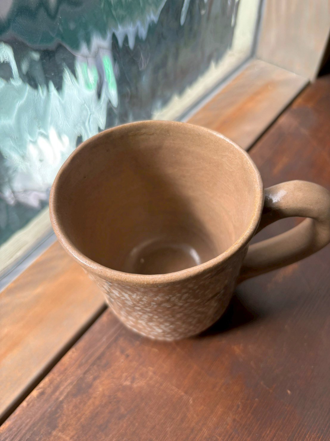 森田隆太郎 作｜手作り陶器マグカップ｜ブラウン釉・斑模様｜陶器お皿