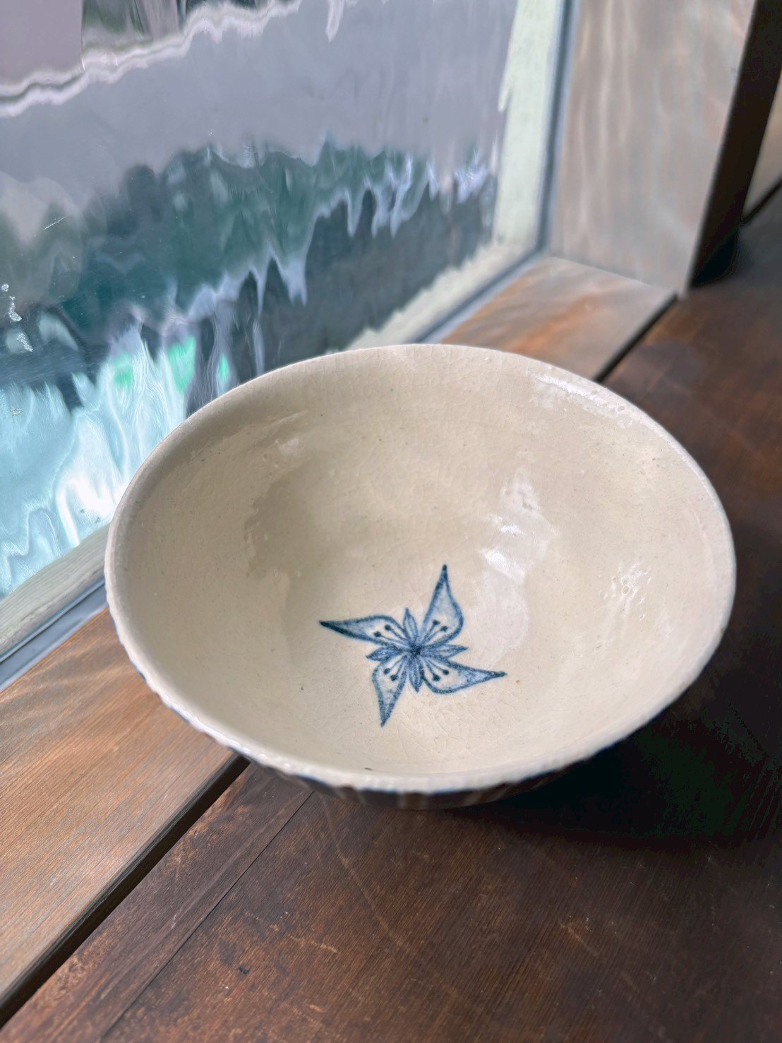 作家　陶芸作家　とんすい　ヨーグルト鉢　片手鉢　手捻り　２つ　浅広めビードロ粉引 fit=scale-down,w=1200