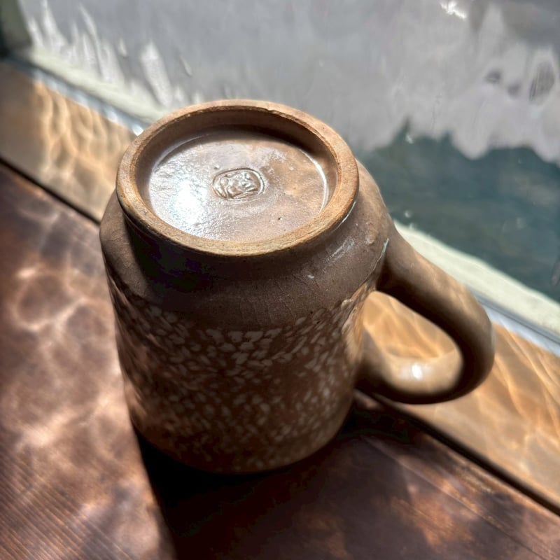森田隆太郎 作｜手作り陶器マグカップ｜ブラウン釉・斑模様｜陶器お皿