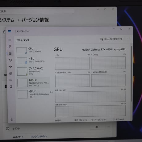 【美品Aランク】MSI ゲーミングノートパソコン CYBORG 15 A13V (Core i7-13620H,メモリ16GB, SSD 1TB, Geforce RTX 4060)
