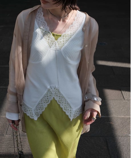 Lace Trimmed Eyelet Top