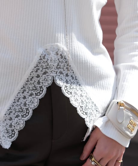 Lace Trimmed Eyelet Top