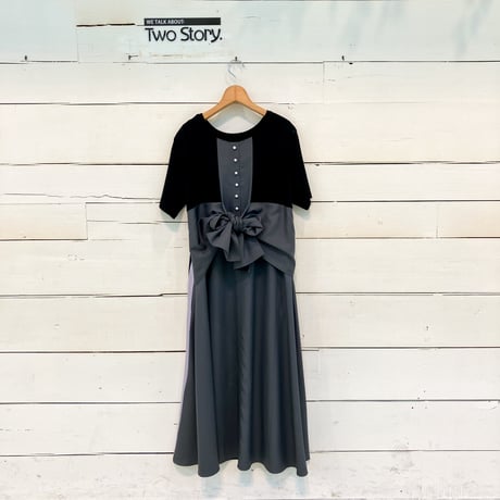 【GALENA】 バイカラーバックリボンワンピース【70060-7105】