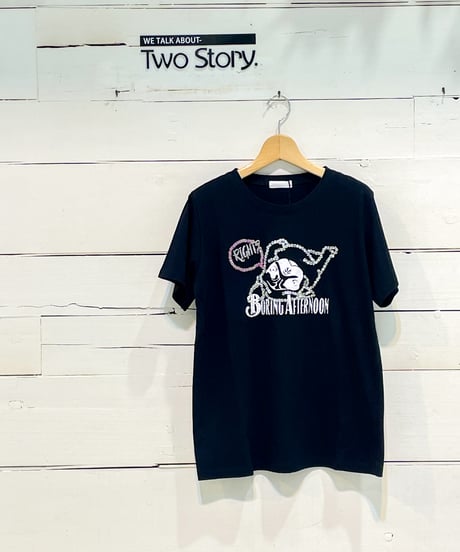 【INDIMARK】 DOGゴロリ ビジューT-SHIRT【A-174】