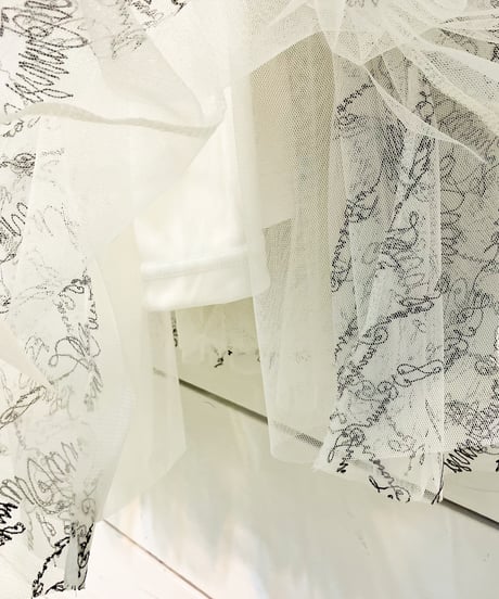 【tranoi】刺繍 ロゴチュールスカート【242R520】