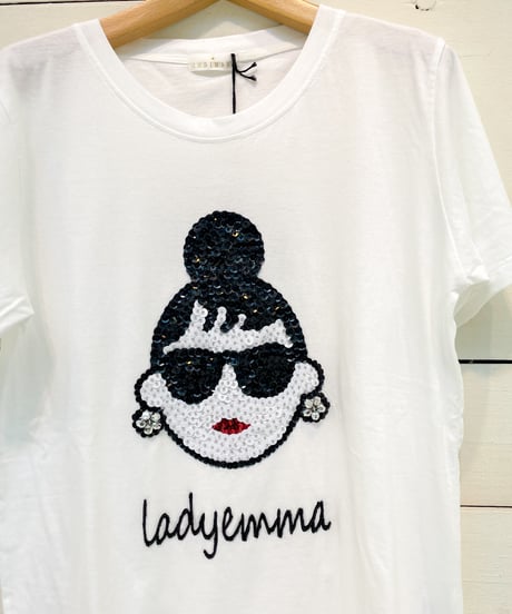 【INDIMARK】 ハッピーフェイス ビジューT-SHIRT【A-165-1】