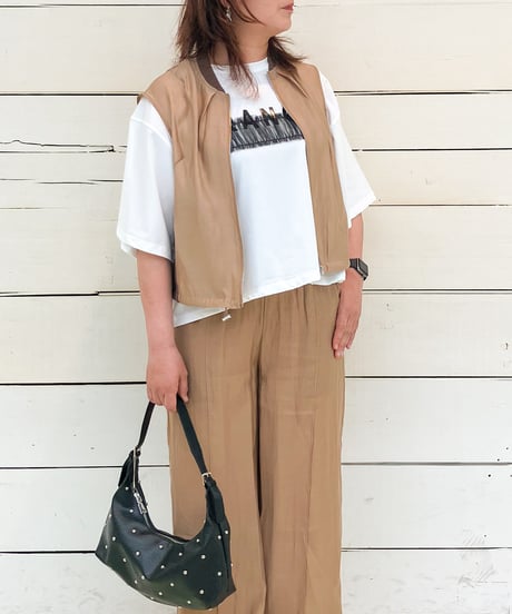 【33℃】 ニット切替シアワイドパンツ【bc604802】