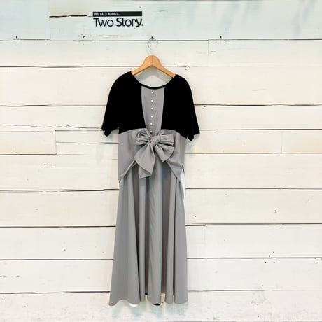 【GALENA】 バイカラーバックリボンワンピース【70060-7105】