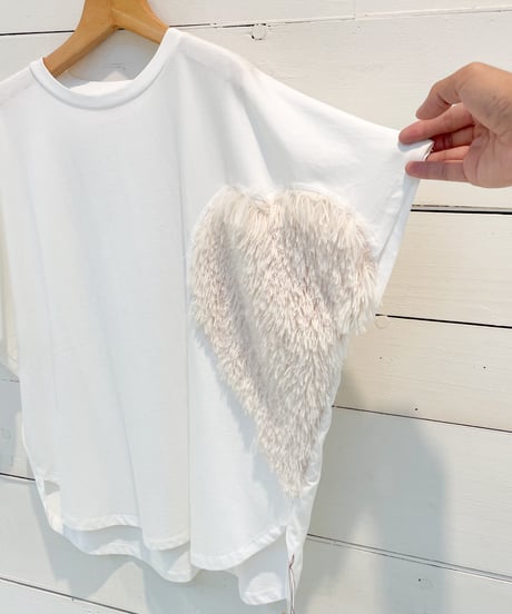 【Margaux Vintage】 HEART FRINGE T-SHIRT【MHP CT-004】